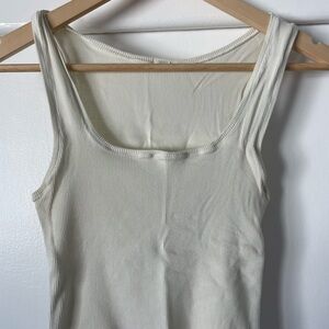SKIMS Cream Ribbed Tank Top